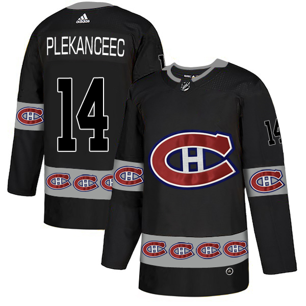 2018 NHL Men Montreal Canadiens #14 Plekanceec black jerseys